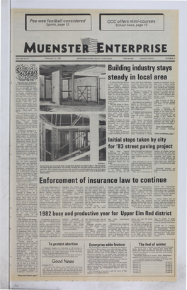 JANUARY 21, 1983 MUENSTER COOKE COUNTY TEXAS 76252 � USPS 367-660 �TWENTY CENTS � NUMBER 9 Building Industry Stays