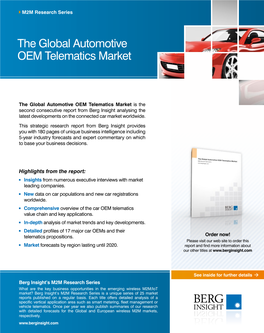 The Global Automotive OEM Telematics Market