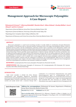 Management Approach for Microscopic Polyangiitis: a Case Report