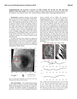 Morphometry of Glacial Valleys at the Lower Nw Flank of the Hecates Tholus Volcano, Mars