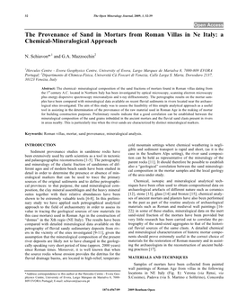 The Provenance of Sand in Mortars from Roman Villas in Ne Italy: a Chemical-Mineralogical Approach