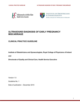 Ultrasound Diagnosis of Early Pregnancy Miscarriage