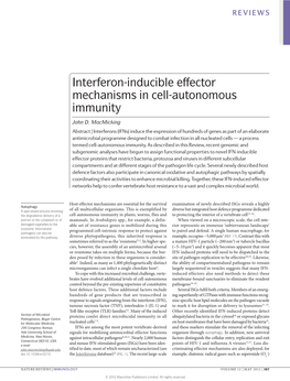 Interferon-Inducible Effector Mechanisms in Cell-Autonomous Immunity