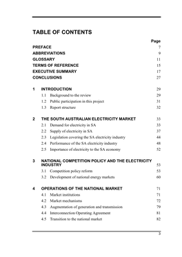 Table of Contents