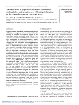 An Assessment of Population Responses of Common Inshore