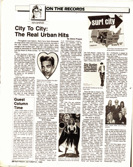 City to City: the Real Urban Hits by Steve Propes Throughout Rock History, There Have 