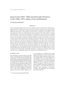 James Curle (1862–1944) and Alexander Ormiston Curle (1866–1955): Pillars of the Establishment