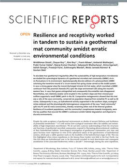 Resilience and Receptivity Worked in Tandem to Sustain a Geothermal Mat