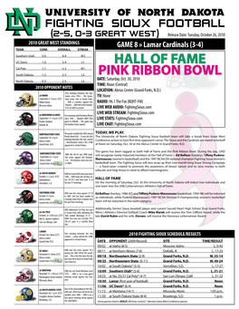 Hall of Fame Pink Ribbon Bowl