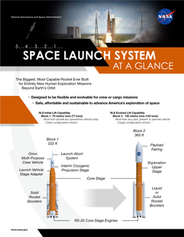 Space Launch System at a Glance