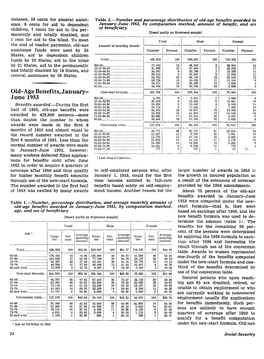 Old-Age Benefits, January–June 1953