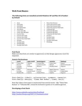 Web Font Basics