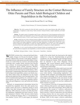 The Influence of Family Structure on the Contact Between Older Parents and Their Adult Biological Children and Stepchildren in T