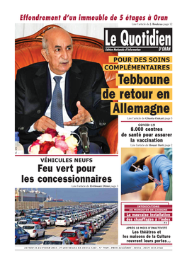 Pdf Le Quotidien D Oran Du 2021-01-11