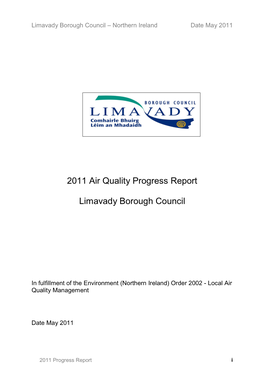 2011 Air Quality Progress Report Limavady Borough Council