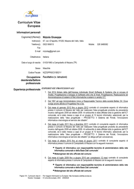 Curriculum Vitae Europass