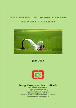 Energy Efficiency Study of Agriculture Pump Sets in the State of Kerala