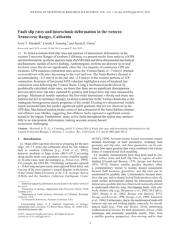 Fault Slip Rates and Interseismic Deformation in the Western Transverse Ranges, California Scott T