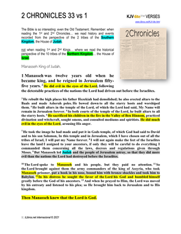 2 CHRONICLES 33 Vs 1 KJV-Lite™ VERSES