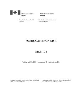 Fonds Cameron Nish Mg31-D4