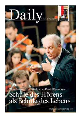 West-Eastern Divan Orchestra • Daniel Barenboim Schule Des Hörens Als Schule Des Lebens