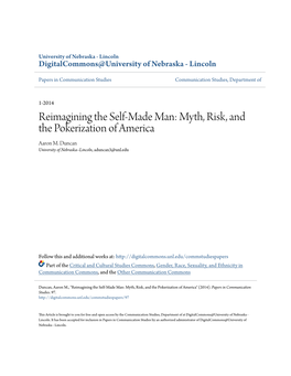 Reimagining the Self-Made Man: Myth, Risk, and the Pokerization of America Aaron M