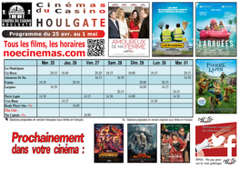 Programme Du 25 Avr. Au 1 Maisemaine Cinématographique N° 2018 - 17 Du Mercredi 25 Au Mardi 01 Mai 2018