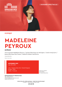 MADELEINE PEYROUX | DOSSIER SPECTACLE | Anthem