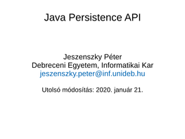 Java Persistence API