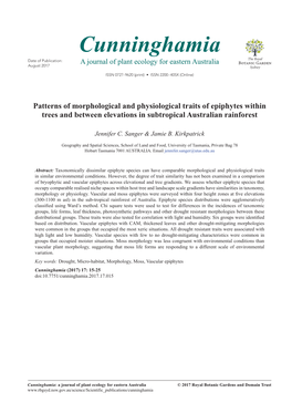 Patterns of Morphological and Physiological Traits of Epiphytes Within Trees and Between Elevations in Subtropical Australian Rainforest