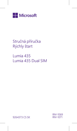 Stručná Příručka Rýchly Štart Lumia 435 Lumia 435 Dual