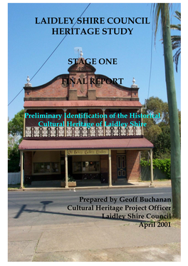 Laidley Shire Cultural Heritage Study 2001