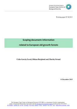 Scoping Document: Information Related to European Old Growth Forests