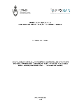 Instituto De Biociências Programa De Pós-Graduação Em Biologia Animal