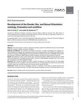 Development of the Gender, Sex, and Sexual Orientation Ontology: Evaluation and Workflow