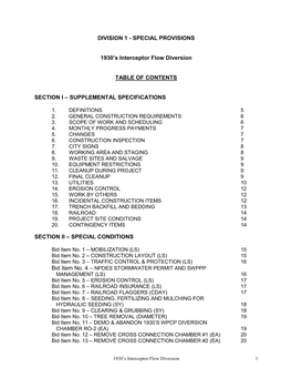 Division 1 - Special Provisions