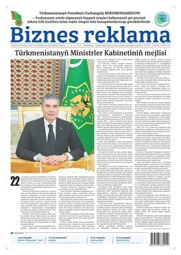 Page 1 Türkmenistanyň Prezidenti Gurbanguly BERDIMUHAMEDOW