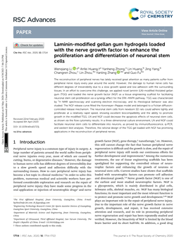 Laminin-Modified Gellan Gum Hydrogels Loaded with the Nerve