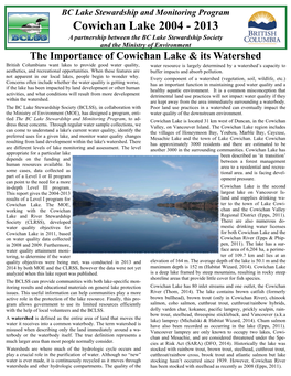 Cowichan Lake 2004 - 2013