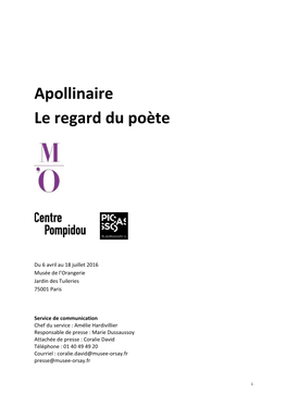 Apollinaire Le Regard Du Poète