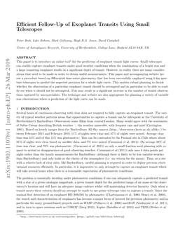 Efficient Follow-Up of Exoplanet Transits Using Small Telescopes