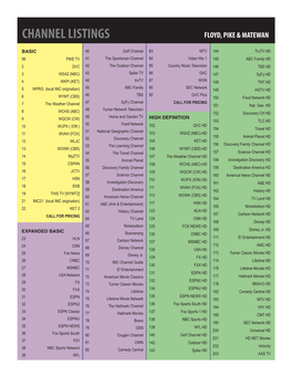 Channel Listings Floyd, Pike & Matewan