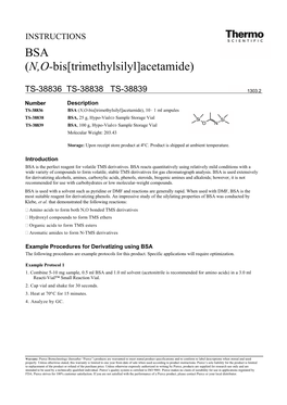 BSA (N,O-Bis[Trimethylsilyl]Acetamide), 10 ⋅ 1 Ml Ampules