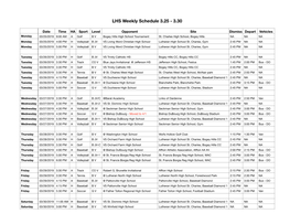 LHS Weekly Schedule 3.25 - 3.30