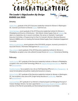 The Leader's Edge/Leaders by Design KUDOS List 2020