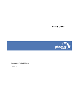 User's Guide Phoenix Winphlash