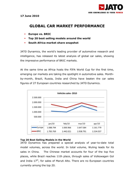 Global Car Market Performance