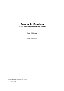 Free As in Freedom Richard Stallman's Crusade for Free Software