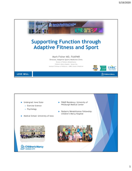 Supporting Function Through Adaptive Fitness and Sport