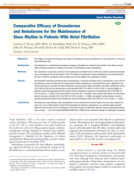 Comparative Efficacy of Dronedarone and Amiodarone for The